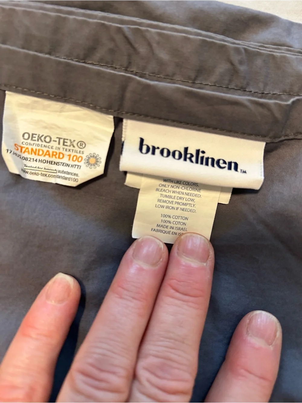 Brooklinen Gray Cotton Queen Flat Sheet